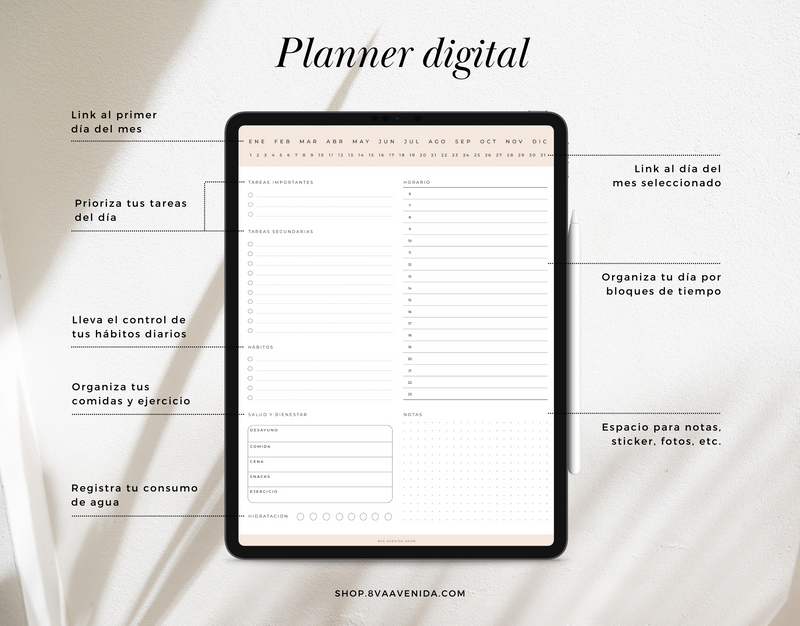 Daily Planner digital 8va Avenida Shop Daily planner digital 8va avenida shop